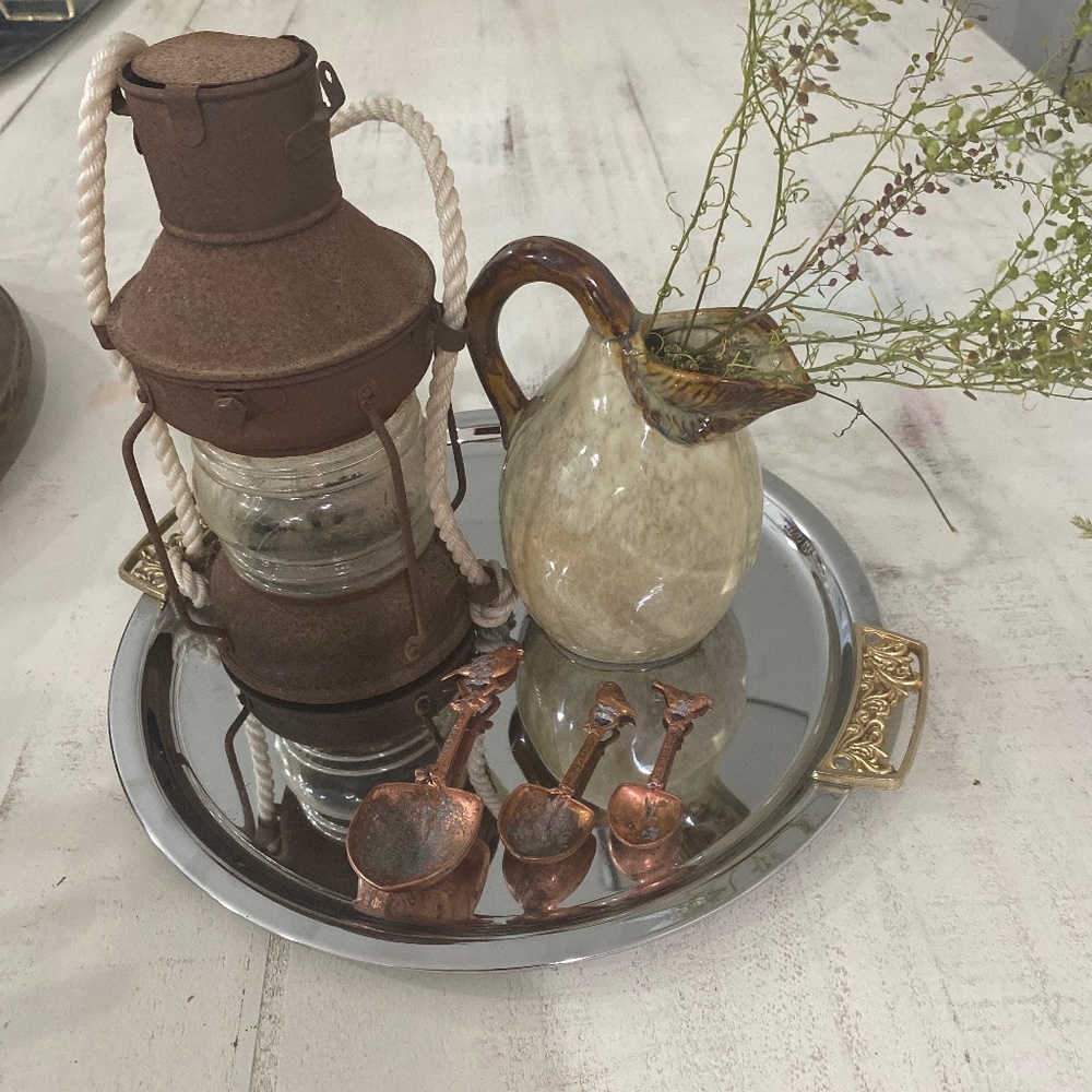 Kromex round serving tray